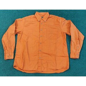 Eddie Bauer Outdoor Outfitter Mens Long Sleeve Button Down Shirt Orange Size L